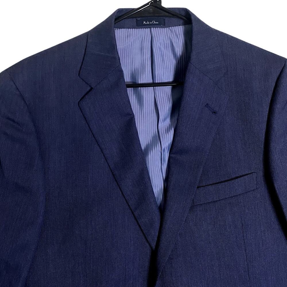 Turnbury Blazer Mens 44L Navy Blue Silk/Wool Blend Sport Coat Casual Work‎